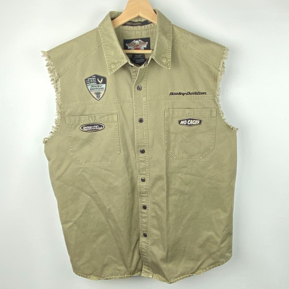 (sold)Harley Davidson Motorcycles Denim Vest Size XL